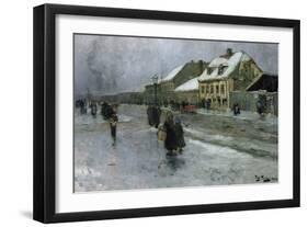 From Gronland Kristiania  Oslo, 1888 oil on panel-Fritz Thaulow-Framed Giclee Print