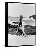 From Here to Eternity by FredZinnemann with Deborah Kerr (1921 - 2007), here 1953 (b/w photo)-null-Framed Stretched Canvas