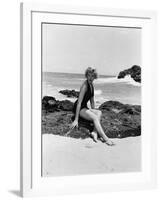 From Here to Eternity by FredZinnemann with Deborah Kerr (1921 - 2007), here 1953 (b/w photo)-null-Framed Photo