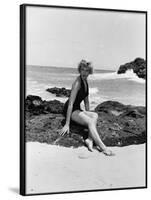 From Here to Eternity by FredZinnemann with Deborah Kerr (1921 - 2007), here 1953 (b/w photo)-null-Framed Photo