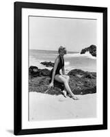 From Here to Eternity by FredZinnemann with Deborah Kerr (1921 - 2007), here 1953 (b/w photo)-null-Framed Photo