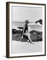 From Here to Eternity by FredZinnemann with Deborah Kerr (1921 - 2007), here 1953 (b/w photo)-null-Framed Photo