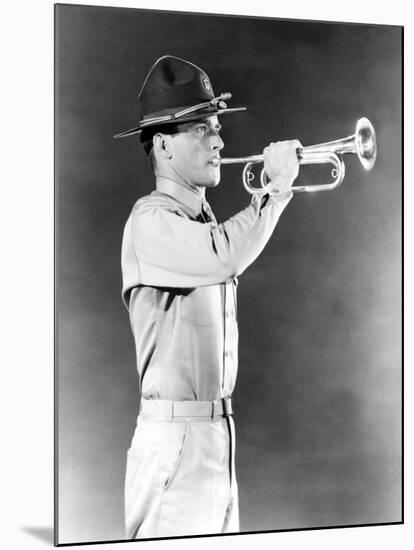 From Here to Eternity, Montgomery Clift, 1953, Army Bugler at Work-null-Mounted Photo
