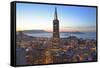 From Hotel Mandarin Oriental Towards Transamerica Pyramid and Coit Tower, San Francisco, California-Christian Heeb-Framed Stretched Canvas