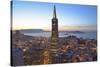 From Hotel Mandarin Oriental Towards Transamerica Pyramid and Coit Tower, San Francisco, California-Christian Heeb-Stretched Canvas