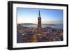 From Hotel Mandarin Oriental Towards Transamerica Pyramid and Coit Tower, San Francisco, California-Christian Heeb-Framed Photographic Print