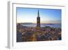 From Hotel Mandarin Oriental Towards Transamerica Pyramid and Coit Tower, San Francisco, California-Christian Heeb-Framed Photographic Print