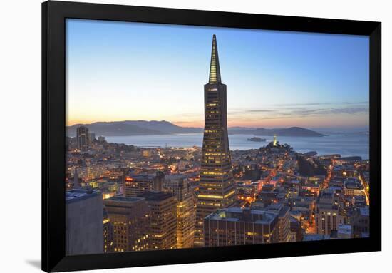 From Hotel Mandarin Oriental Towards Transamerica Pyramid and Coit Tower, San Francisco, California-Christian Heeb-Framed Photographic Print