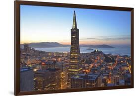 From Hotel Mandarin Oriental Towards Transamerica Pyramid and Coit Tower, San Francisco, California-Christian Heeb-Framed Photographic Print