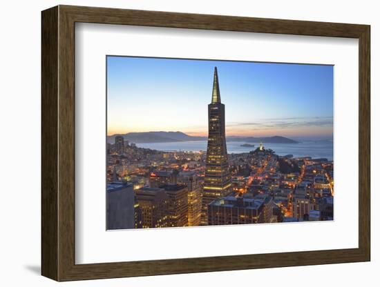 From Hotel Mandarin Oriental Towards Transamerica Pyramid and Coit Tower, San Francisco, California-Christian Heeb-Framed Photographic Print