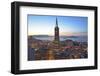 From Hotel Mandarin Oriental Towards Transamerica Pyramid and Coit Tower, San Francisco, California-Christian Heeb-Framed Premium Photographic Print