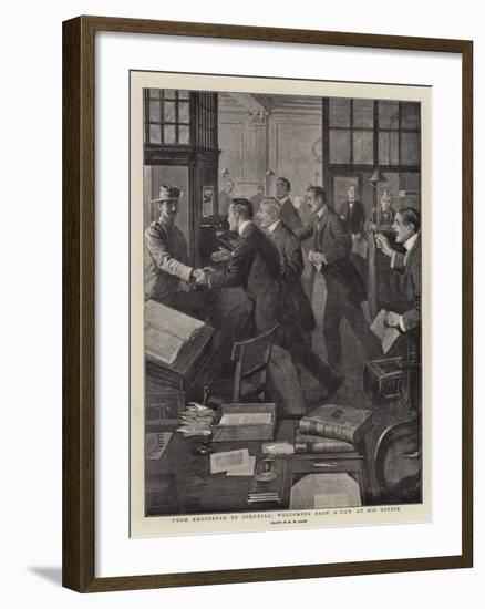 From Kroonstad to Cornhill, Welcoming Back a Civ at His Office-Henry Marriott Paget-Framed Giclee Print