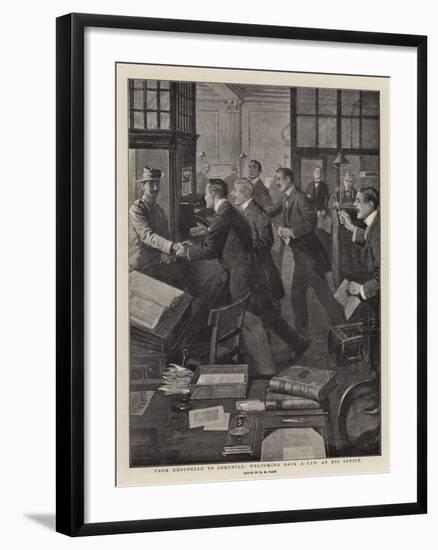 From Kroonstad to Cornhill, Welcoming Back a Civ at His Office-Henry Marriott Paget-Framed Giclee Print