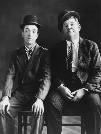 From left: Stan Laurel, Oliver Hardy, late 1920s' Photo