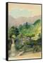 From Our Garden in Nikko Mountain Looking Toward Nan-Tai-San Whose Outline Is Rounded by Fog-John La Farge-Framed Stretched Canvas