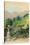From Our Garden in Nikko Mountain Looking Toward Nan-Tai-San Whose Outline Is Rounded by Fog-John La Farge-Stretched Canvas