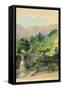 From Our Garden in Nikko Mountain Looking Toward Nan-Tai-San Whose Outline Is Rounded by Fog-John La Farge-Framed Stretched Canvas