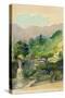 From Our Garden in Nikko Mountain Looking Toward Nan-Tai-San Whose Outline Is Rounded by Fog-John La Farge-Stretched Canvas