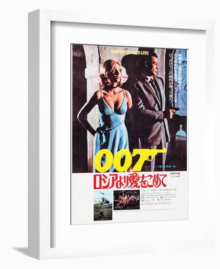 From Russia with Love, Japanese Poster Art, Top from Left: Daniela Bianchi, Sean Connery, 1963-null-Framed Art Print