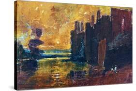 From Sketchbook: Caernarven Castle at Sunrise, 1798, Watercolour on Paper-J. M. W. Turner-Stretched Canvas