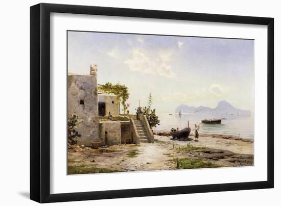 From Sorrento, Towards Capri, 1889-Peder Mork Monsted-Framed Giclee Print