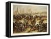 From the Battle of St. Quentin on the 19th of January 1871. German Cavalry Charging at a French Def-null-Framed Stretched Canvas