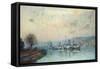 From the Boathouse, Outskirts of Rouen-Albert-Charles Lebourg-Framed Stretched Canvas