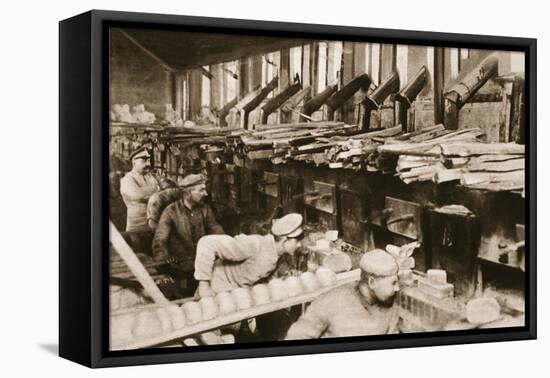 From the German Side: Making War Bread in a Field-Bakery of Von Hindenburg's Army-German photographer-Framed Stretched Canvas