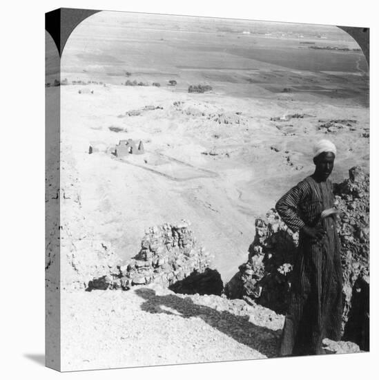 From the High Cliffs at Der-El-Bahri across the Plain to Luxor, Thebes, Egypt, 1905-Underwood & Underwood-Stretched Canvas