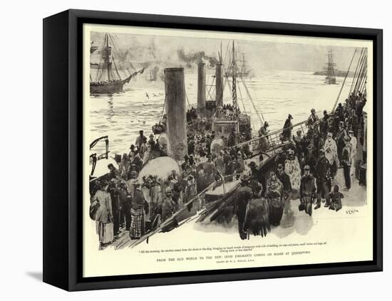 From the Old World to the New, Irish Emigrants Coming on Board at Queenstown-William Lionel Wyllie-Framed Stretched Canvas
