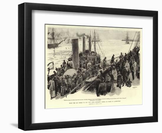 From the Old World to the New, Irish Emigrants Coming on Board at Queenstown-William Lionel Wyllie-Framed Giclee Print