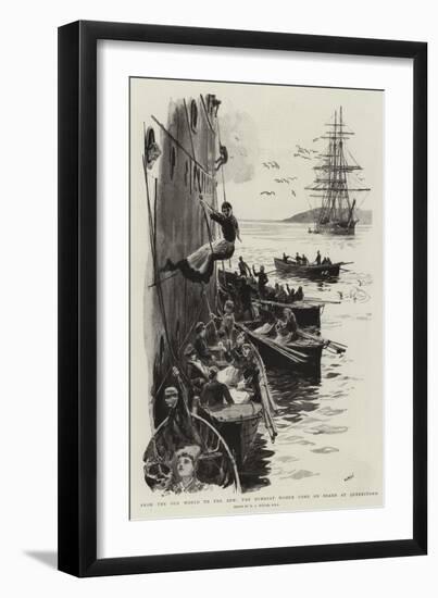 From the Old World to the New, the Bumboat Women Come on Board at Queenstown-William Lionel Wyllie-Framed Giclee Print