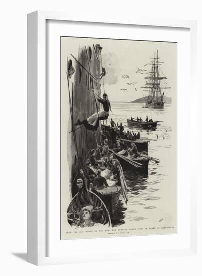 From the Old World to the New, the Bumboat Women Come on Board at Queenstown-William Lionel Wyllie-Framed Giclee Print