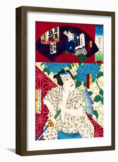 From the Series Actors and Comedy, Comparisons of Hits-Kunichika toyohara-Framed Giclee Print