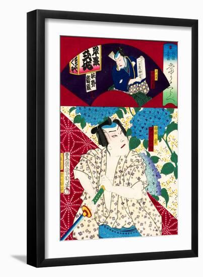 From the Series Actors and Comedy, Comparisons of Hits-Kunichika toyohara-Framed Giclee Print