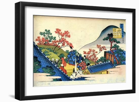 From the Series Hundred Poems by One Hundred Poets: Fujiwara No Tadahira, C1830-Katsushika Hokusai-Framed Premium Giclee Print