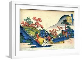 From the Series Hundred Poems by One Hundred Poets: Fujiwara No Tadahira, C1830-Katsushika Hokusai-Framed Giclee Print