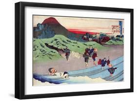 From the Series Hundred Poems by One Hundred Poets: Jito Tenno, C1830-Katsushika Hokusai-Framed Giclee Print