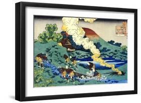 From the Series Hundred Poems by One Hundred Poets: Kakinomoto No Hitomaro, C1830-Katsushika Hokusai-Framed Giclee Print