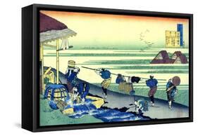 From the Series Hundred Poems by One Hundred Poets: Minamoto No Tsunenobu, C1830-Katsushika Hokusai-Framed Stretched Canvas