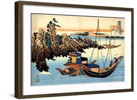 From the Series Hundred Poems by One Hundred Poets: Otomo No Yakamochi, C1830-Katsushika Hokusai-Framed Giclee Print