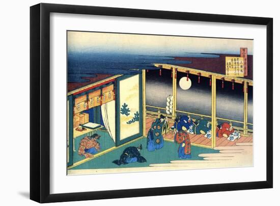 From the Series Hundred Poems by One Hundred Poets: Sanjo, C1830-Katsushika Hokusai-Framed Giclee Print