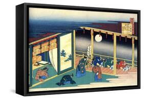 From the Series Hundred Poems by One Hundred Poets: Sanjo, C1830-Katsushika Hokusai-Framed Stretched Canvas