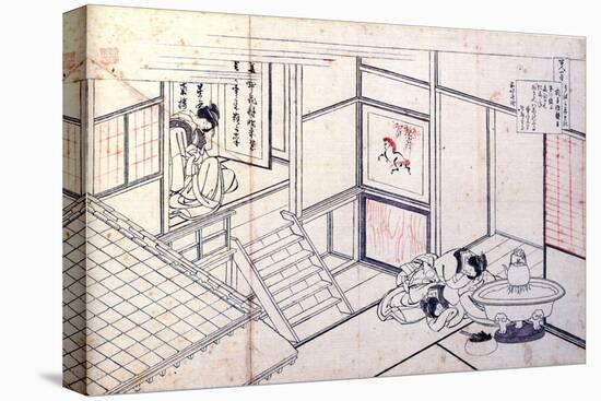 From the Series Hundred Poems by One Hundred Poets: Shikishi Naishinno, C1830-Katsushika Hokusai-Stretched Canvas