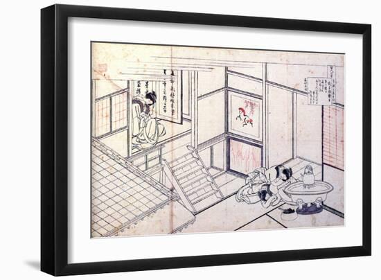 From the Series Hundred Poems by One Hundred Poets: Shikishi Naishinno, C1830-Katsushika Hokusai-Framed Giclee Print