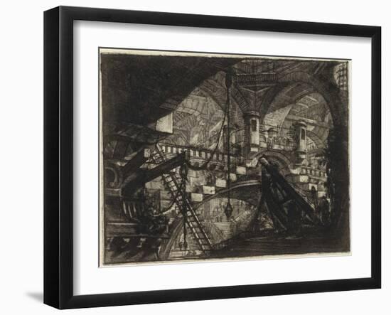 From the Series the Imaginary Prisons (Le Carceri D'invenzione) Par Piranesi, Giovanni Battista (17-Giovanni Battista Piranesi-Framed Giclee Print