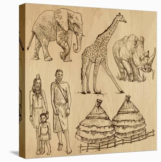 From the Traveling Series: South Africa - Collection of an Hand Drawn Illustrations-KUCO-Stretched Canvas