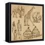 From the Traveling Series: South Africa - Collection of an Hand Drawn Illustrations-KUCO-Framed Stretched Canvas