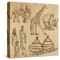 From the Traveling Series: South Africa - Collection of an Hand Drawn Illustrations-KUCO-Stretched Canvas