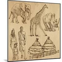 From the Traveling Series: South Africa - Collection of an Hand Drawn Illustrations-KUCO-Mounted Art Print